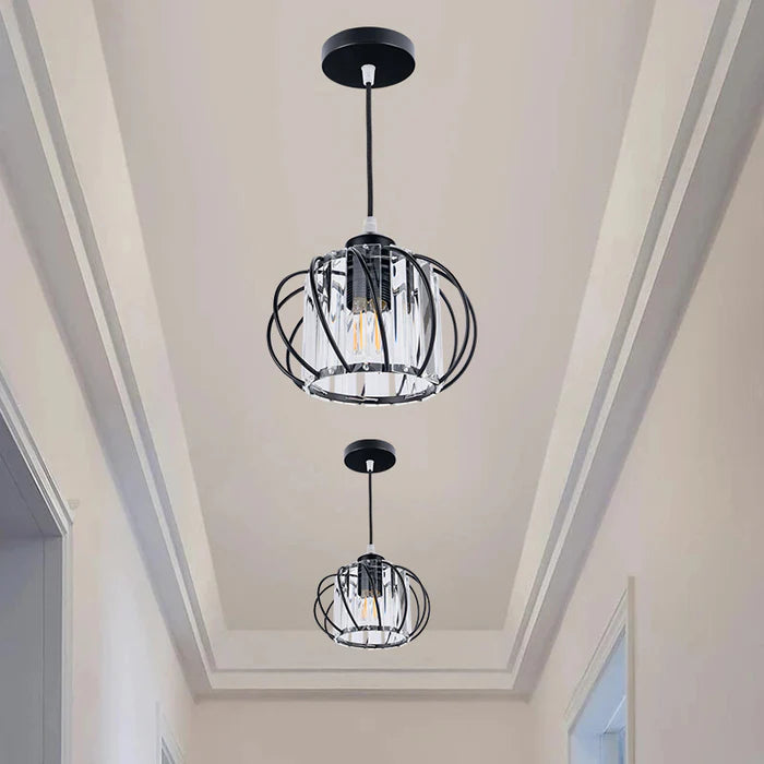Cleroa - Nordic Pendant Lamp with Spherical Glass - Black Design