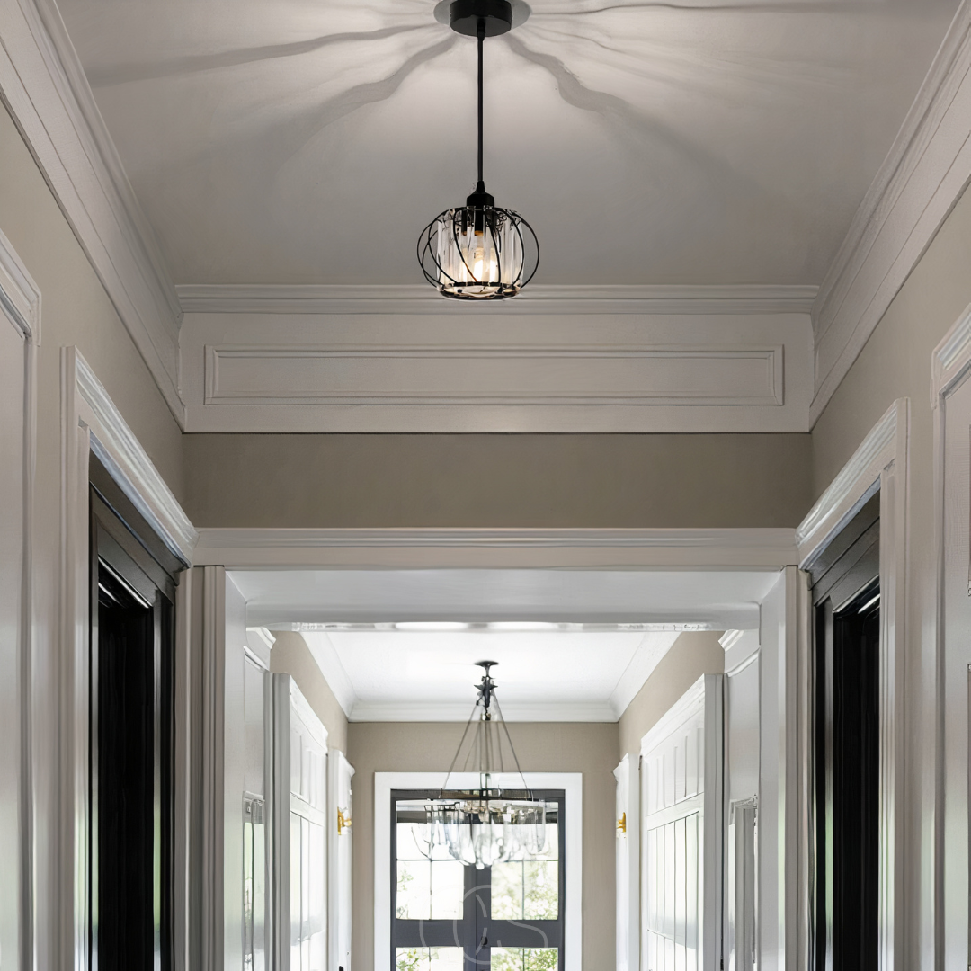 Cleroa - Nordic Pendant Lamp with Spherical Glass - Black Design