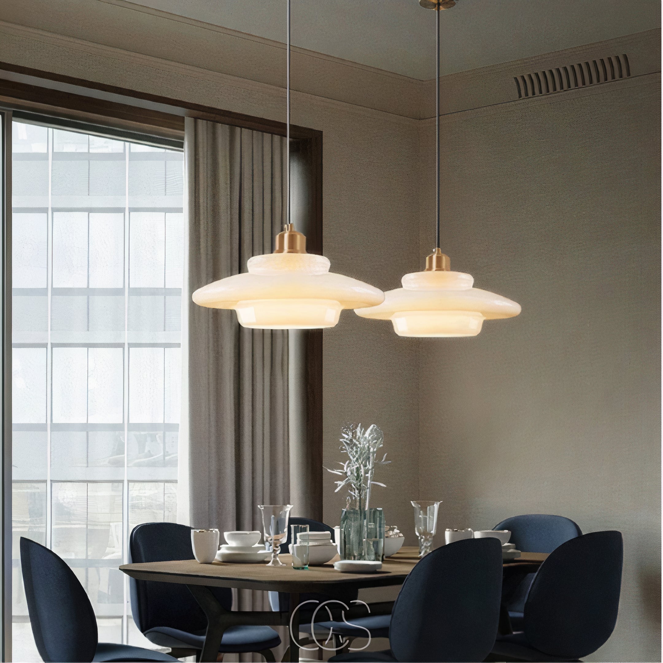 Cleroa - Perle pendant lamp - Brass & Glass