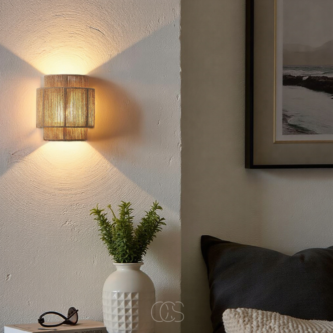 Cleroa - Rattan Boho Wall Lamp