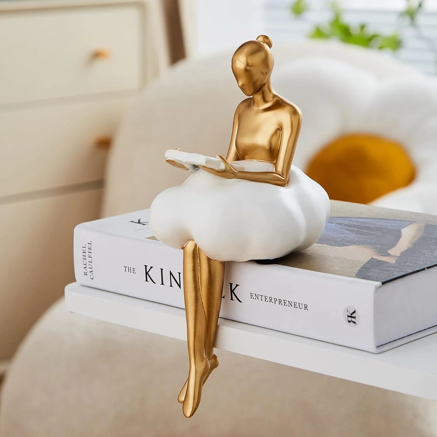 Cleroa - Reading Woman on Cloud Sculpture - Resin Art Object