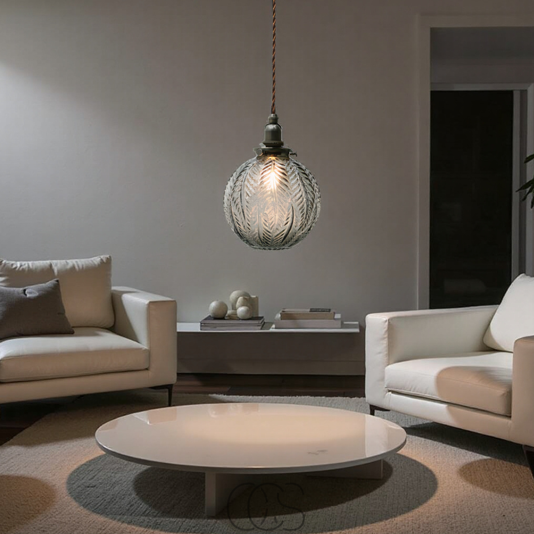 Cleroa - Round Pendant Lamp Glass - Smoke Color