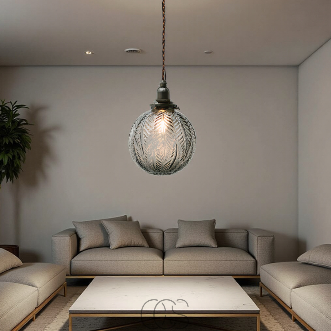 Cleroa - Round Pendant Lamp Glass - Smoke Color