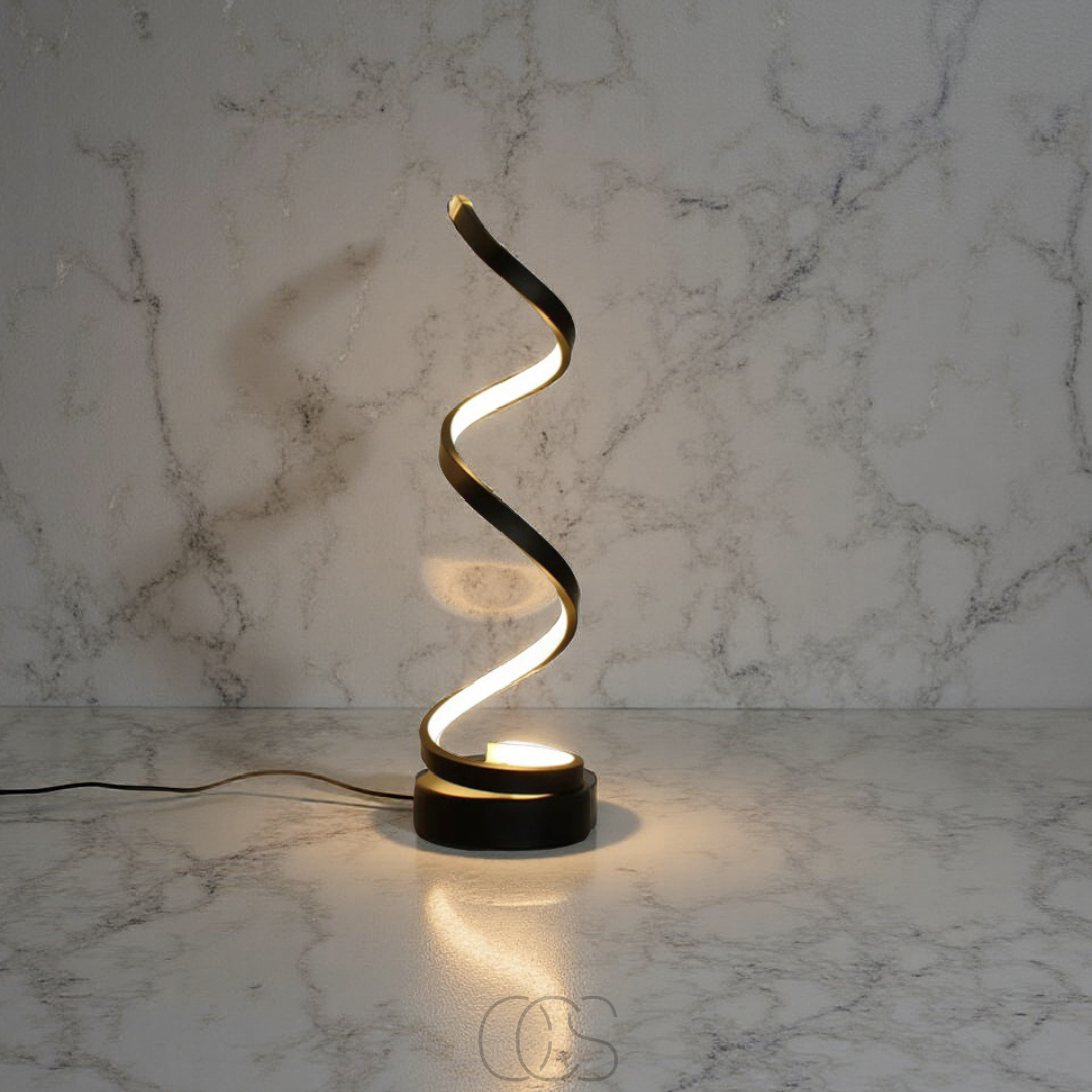 Cleroa - Spiral Lamp – modern design with 3 light colors & energy-efficient LED