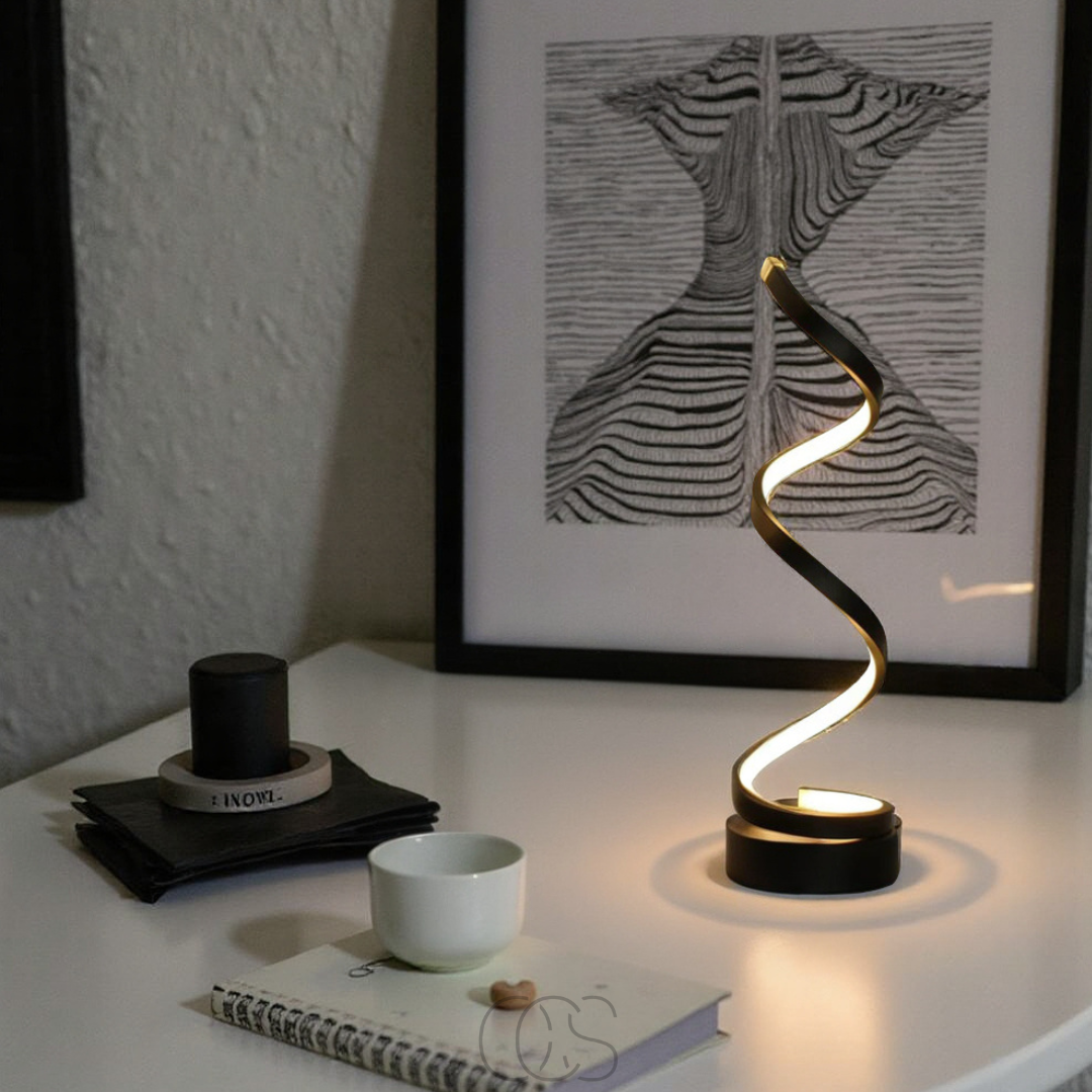 Cleroa - Spiral Lamp – modern design with 3 light colors & energy-efficient LED