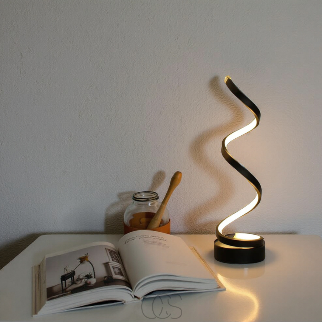 Cleroa - Spiral Lamp – modern design with 3 light colors & energy-efficient LED