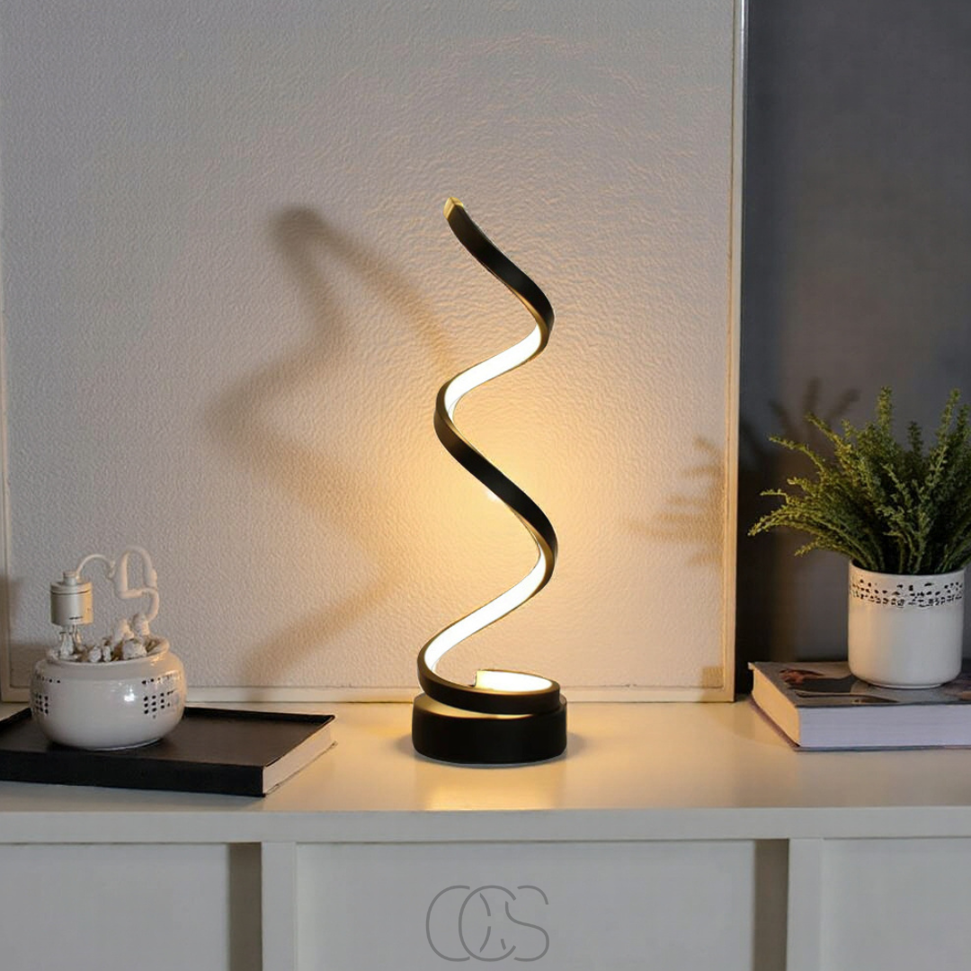 Cleroa - Spiral Lamp – modern design with 3 light colors & energy-efficient LED