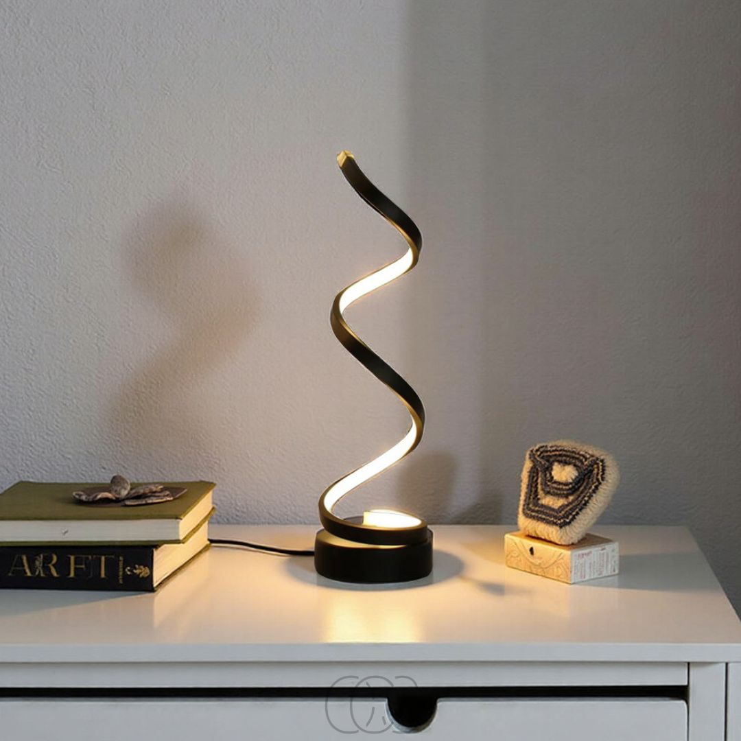 Cleroa - Spiral Lamp – modern design with 3 light colors & energy-efficient LED