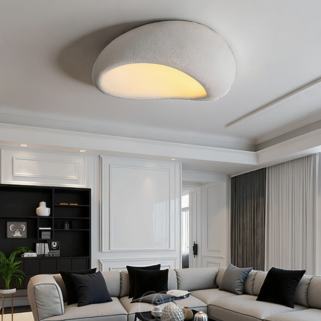 Cleroa - Wabi-Sabi Fabric Ceiling Lamp - Polyform & Resin