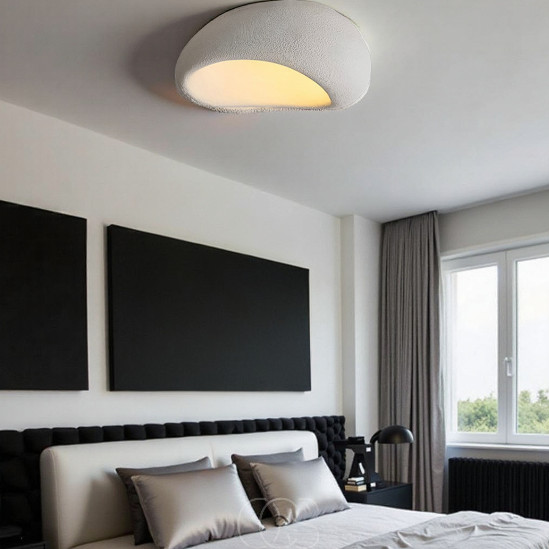 Cleroa - Wabi-Sabi Fabric Ceiling Lamp - Polyform & Resin