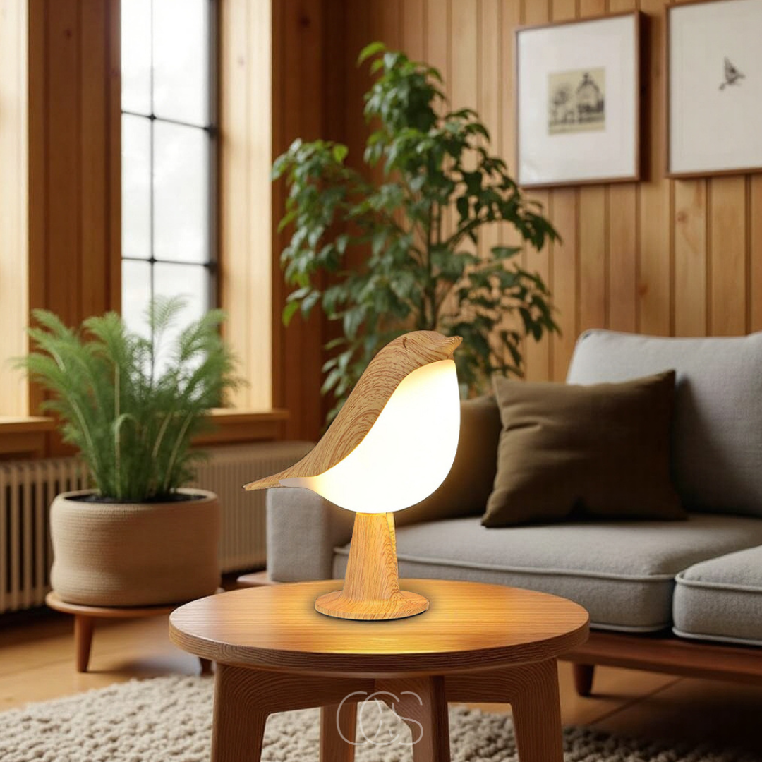 Cleroa - Wooden Bird Lamp - Wireless Table Lamp with Warm Light