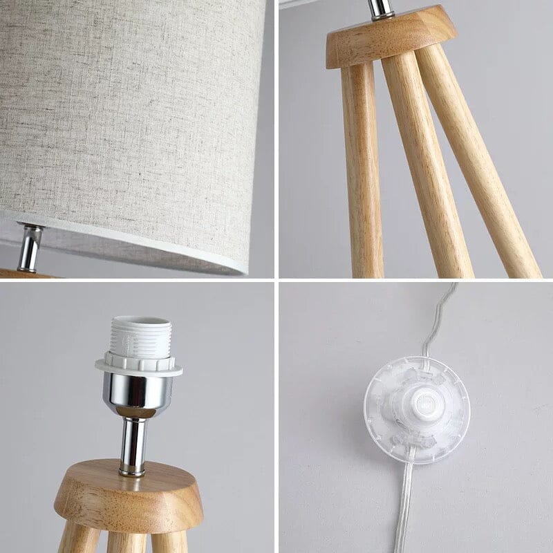 Aveline | Floor Lamp With Wooden Shade