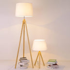 Aveline | Floor Lamp With Wooden Shade