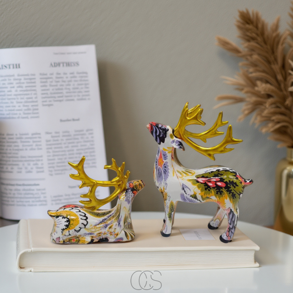 Cleroa - Abstract Deer Sculpture - Decorative Table Sculpture in Resin