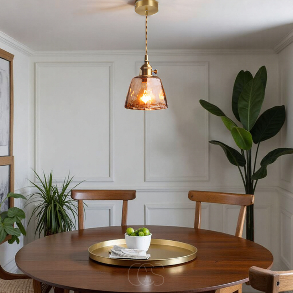 Cleroa - Amber Glass Pendant Lamp – Warm Light & Stylish Design