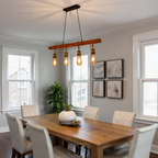 Cleroa - Ceiling lamp 4 lights - multi-light ceiling lamp wood & metal