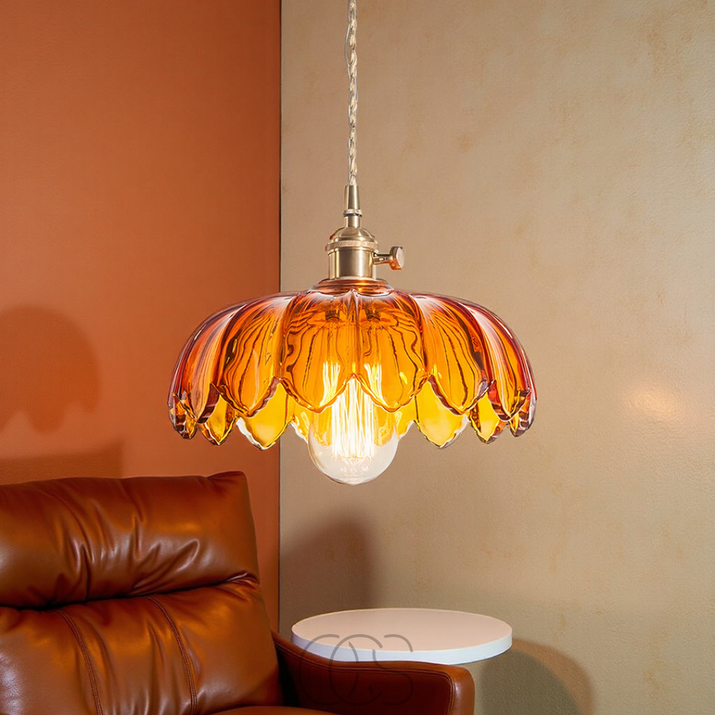 Cleroa - Glass Flower Pendant Lamp - Vintage Design