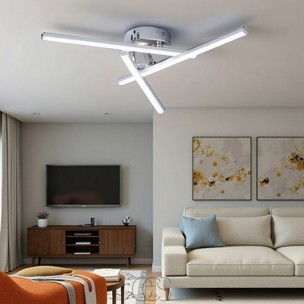 Cleroa - Lampada da soffitto LED triangolare - Lampada dal design nichel satinato