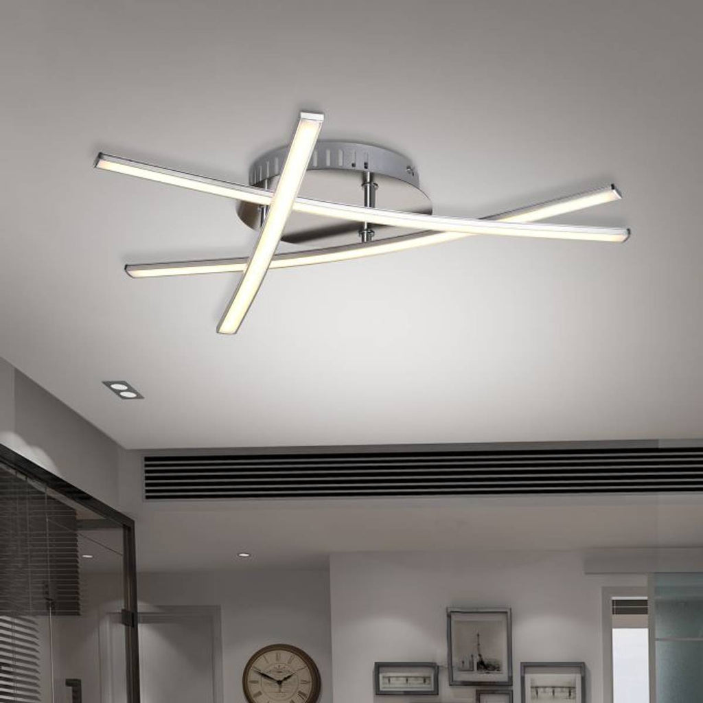 Cleroa - Lampada da soffitto LED triangolare - Lampada dal design nichel satinato