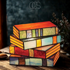Cleroa - Mosaic Book Lamp - Wireless Tiffany Table Lamp
