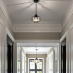 Cleroa - Nordic Pendant Lamp with Spherical Glass - Black Design