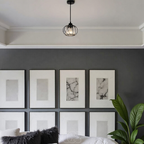 Cleroa - Nordic Pendant Lamp with Spherical Glass - Black Design