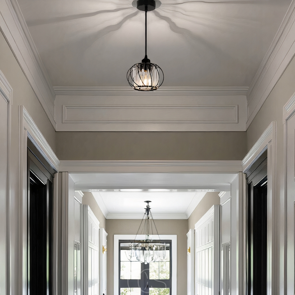 Cleroa - Nordic Pendant Lamp with Spherical Glass - Black Design