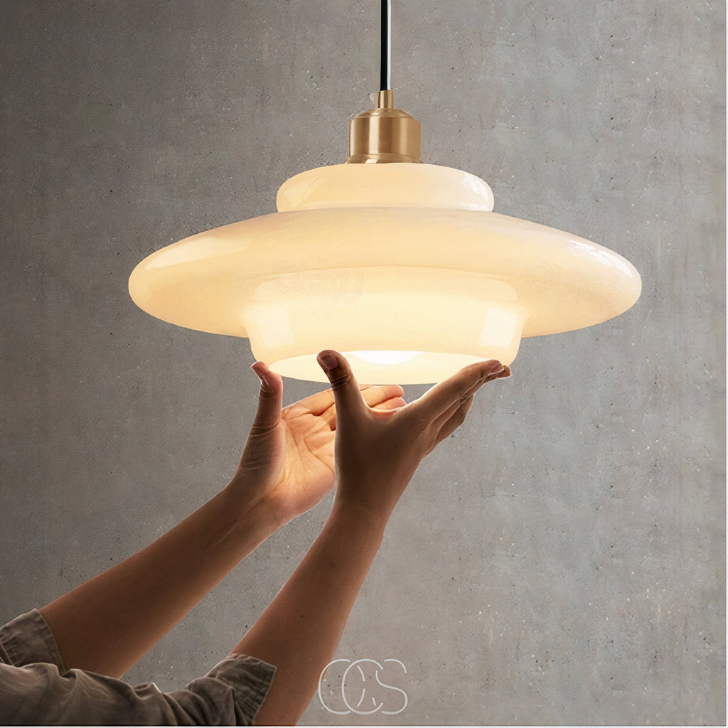 Cleroa - Perle pendant lamp - Brass & Glass