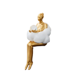 Cleroa - Reading Woman on Cloud Sculpture - Resin Art Object