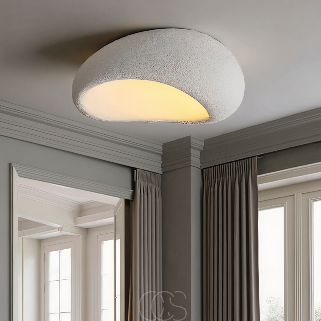 Cleroa - Wabi-Sabi Fabric Ceiling Lamp - Polyform & Resin